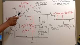 Resistor, Diode, combination clipper circuit with DC bias.