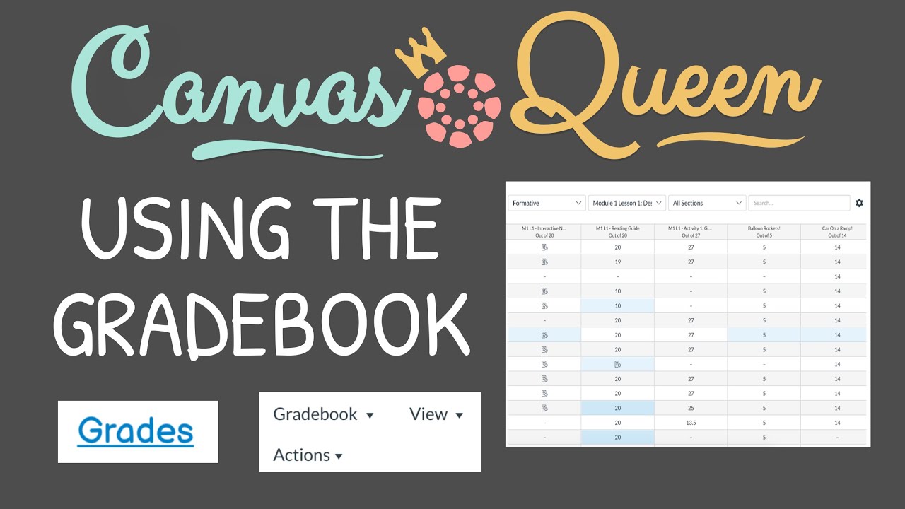 Using the Gradebook in Canvas YouTube