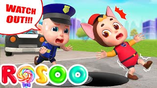Baby Watch Out For Danger - Police Officer Song + Petak Umpet | Rosoo Bahasa Indonesia