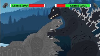 [DC2] Titanus Godzilla 2021 vs Godzilla 1954 | ANIMATION with healthbars