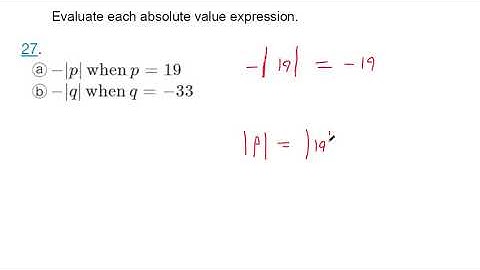 Evaluate each absolute value expression