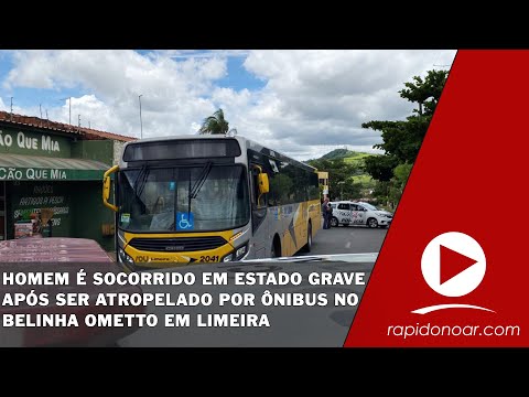 Homem é socorrido em estado grave após ser atropelado por ônibus no Belinha Ometto em Limeira