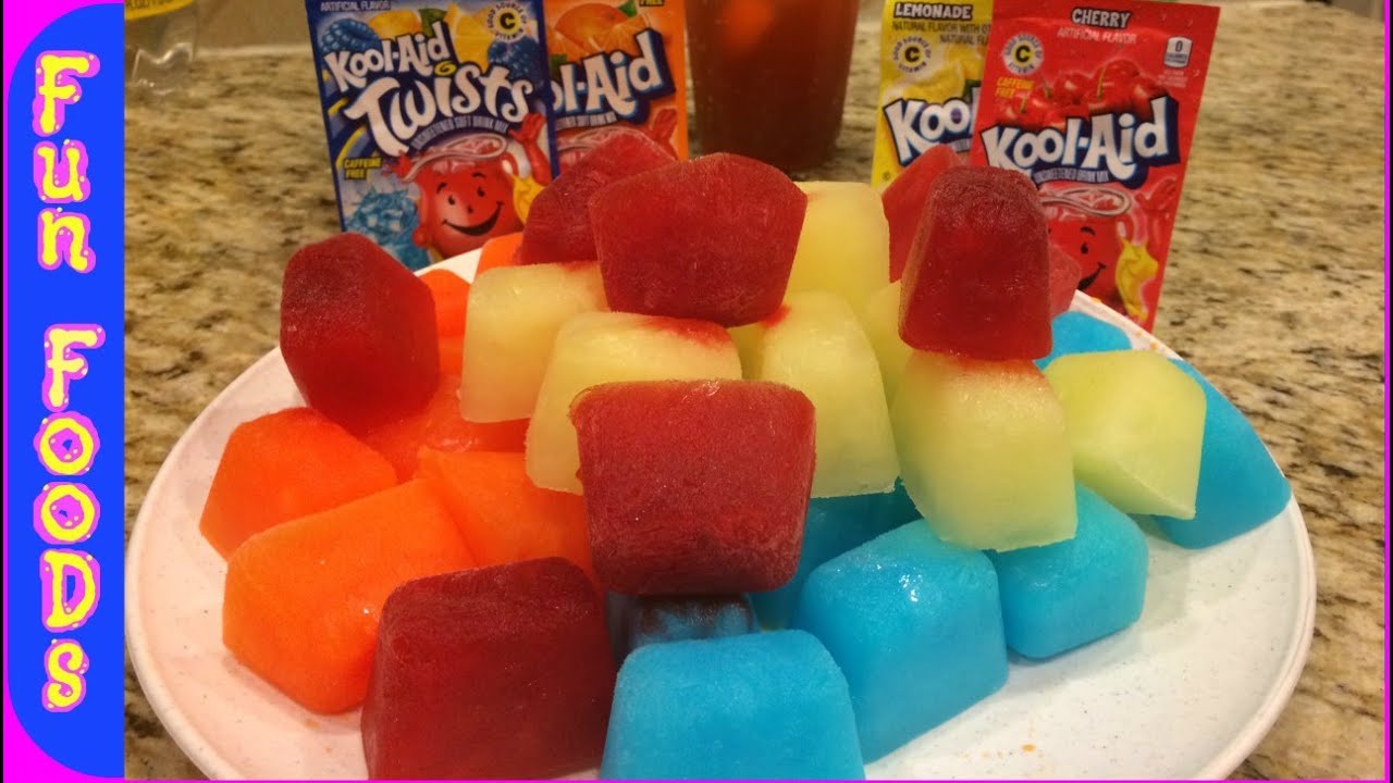 How to Make Glowing Kool-Aid Ice Cubes. colored ice cubes in sprite. 