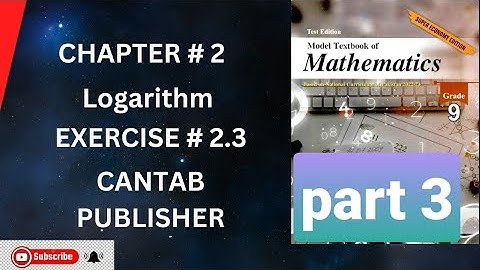 cantab publishers | class 9 math | Logarithms | Ex 2.3 Q4 & Q5 solutions@mathsolver1117