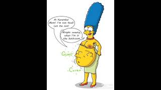 The same image of Marge Simpson eating Bart