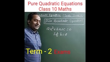 What Is A Pure Quadratic Equation ? Class 10 Maths Quadratic Equations #shorts #youtubeshorts