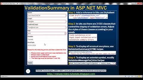 Part 86   ValidationSummary in asp net mvc