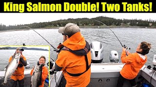 Epic King Salmon Double! Two Tanks! Alaskan Salmon Fishing  Juneau, Alaska! JUNE 2023 #alaska