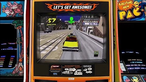 Crazy Taxi, Realistic Arcade Bezel using The Mega Bezel Shader