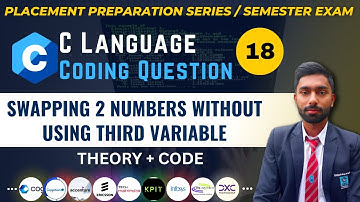 18. Swapping Two Numbers Without Using Third Variable In C (HINDI) | Semester Exam | Placement
