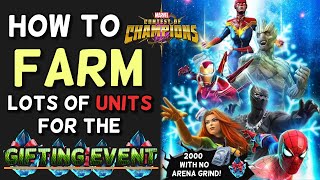 How To Farm Lots of Units For Gifting in December | With/Without Arena | Marvel Contest of Champions