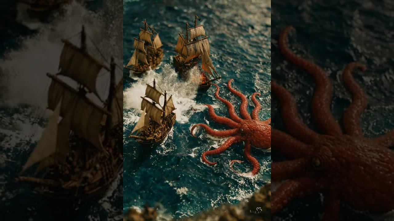 "🐙🚢 Giant Octopus Attacks Huge Ships | Subscribe!"