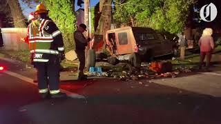 Driver accused of DUII after hitting truck, plowing through fence, hitting tree, deputies say