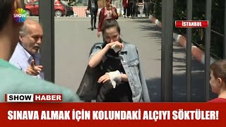 Sınava almak için kolundaki alçıyı söktürdüler! Resimi