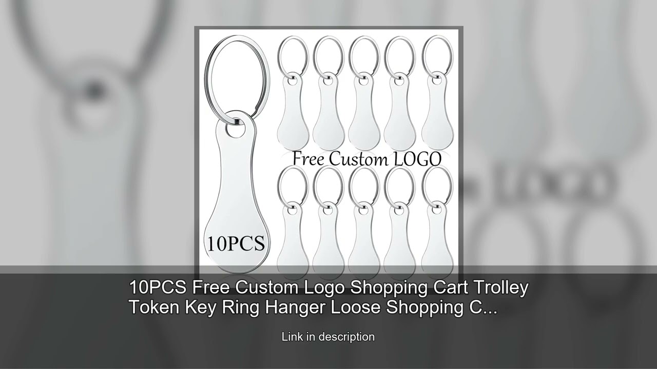 10PCS Free Custom Logo Shopping Cart Trolley Token Key Ring Hanger Loose Shopping Cart Chip Sta