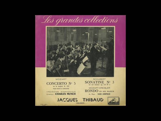 仏Polydor モーツァルト ヴァイオリン協奏曲第3番 ジャック・ティボー