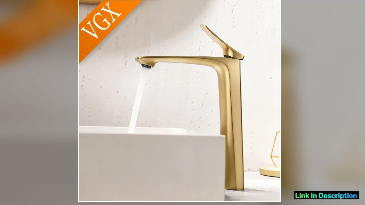VGX Luxury Gold Bathroom Faucets High Basin Mixer Tall Sink Faucet Gourmet Washbasin Tapware Hot Co
