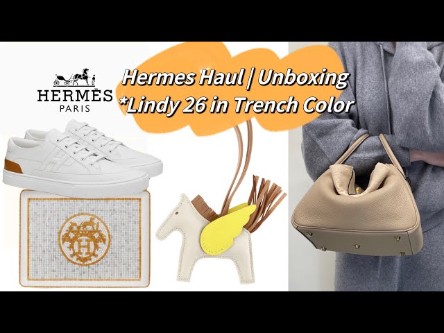 Hermes Unboxing Lindy 26 in Trench color, Hermes Pegase, Sushi Plate