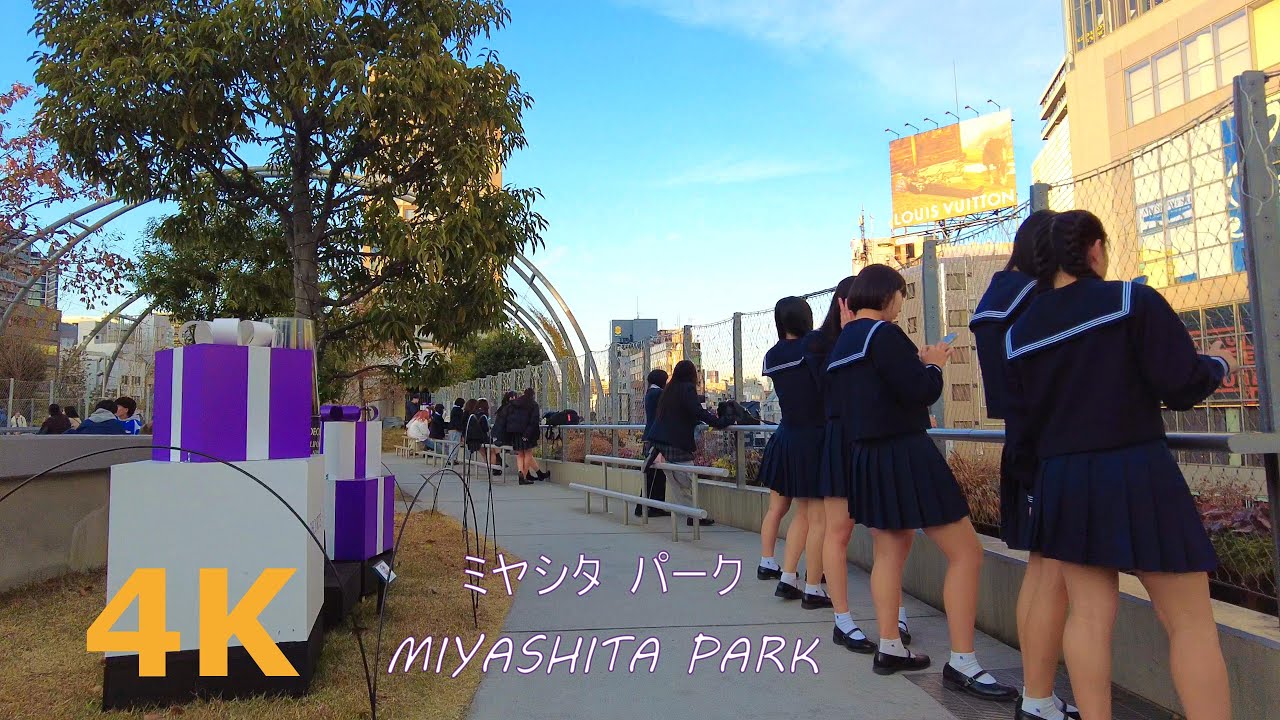 【4k】Tokyo walk-MIYASHITA PARK💝🐶平日のミヤシタパークを散歩