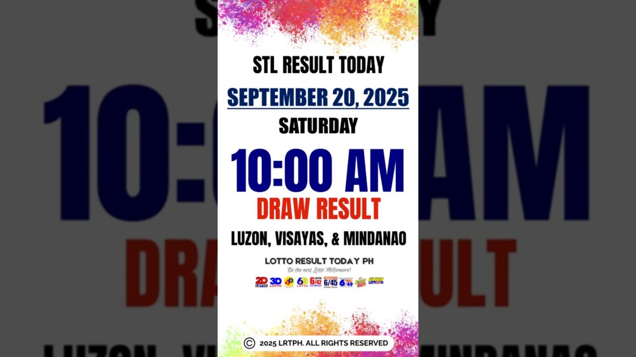 STL Result Today 10AM Draw September 20, 2025 - STL Luzon, STL Visayas, STL Mindanao #shorts