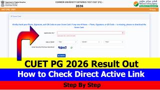 CUET PG 2026 Result Out | Direct Active Link | How to Download | Step by Step