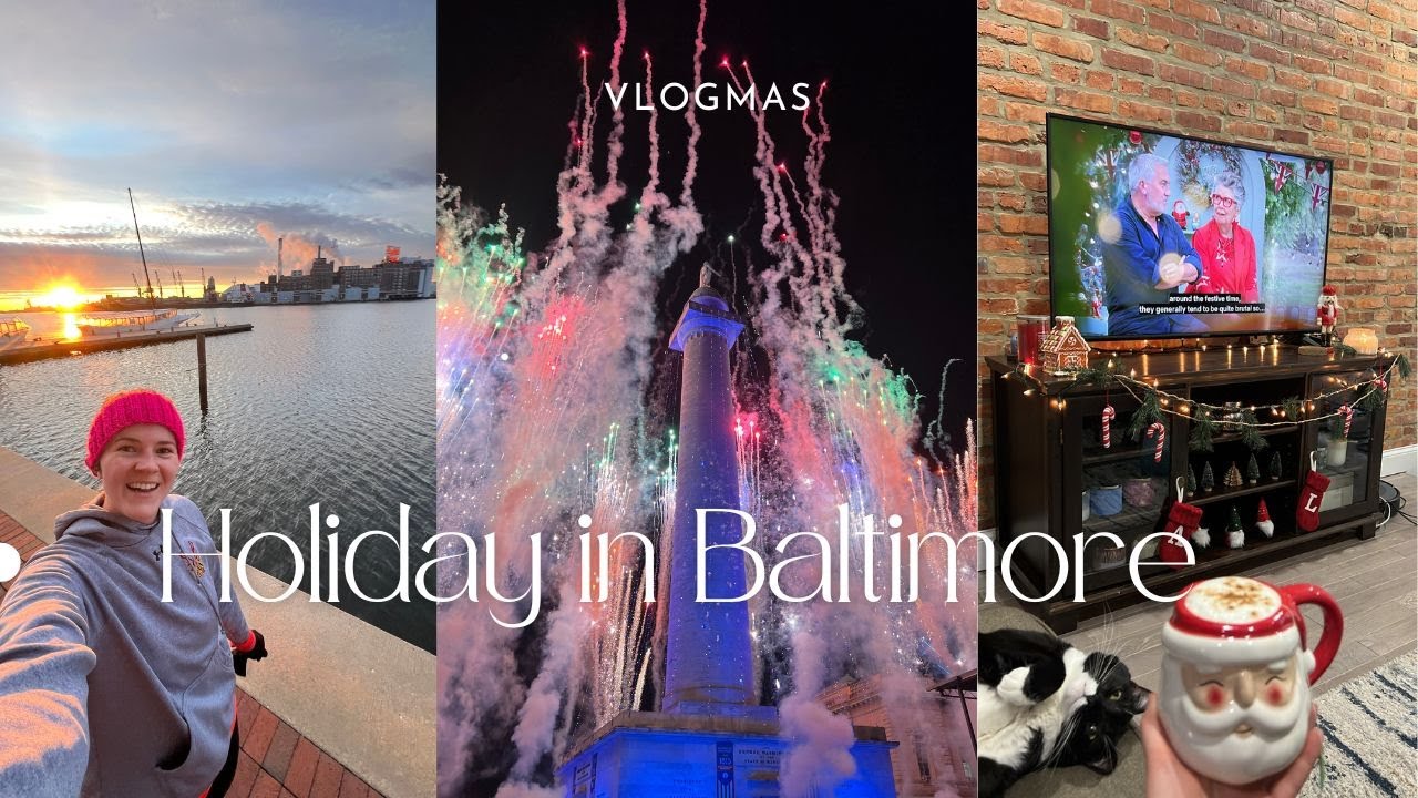 Vlogmas in Baltimore 🎄 Sunrise Run, Holiday Haul, Monument Lighting & Cozy Winter Day