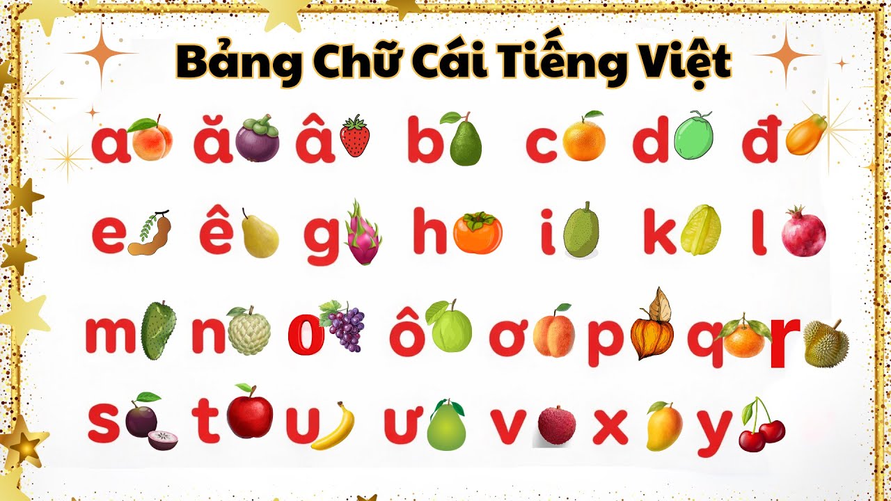 Bảng Chữ Cái Tiếng Việt Cho Bé | Học ABC Qua Trái Cây 🍎🍌 | Bé Học Nhanh Nhớ Lâu