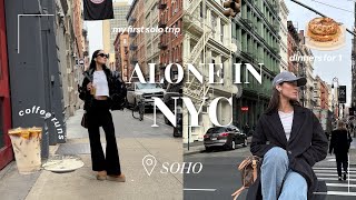 ALONE IN NYC | first solo trip, exploring the city, attending nyfw showroom, hauls, new food \& more!