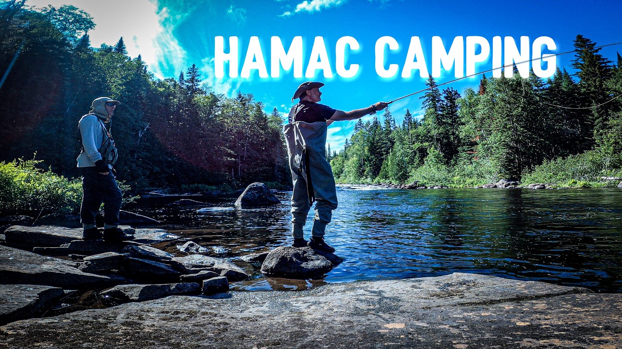 HAMAC CAMPING et PÊCHE DE RIVIÈRE - J'essaie la pêche à la mouche avec un invité surprise!