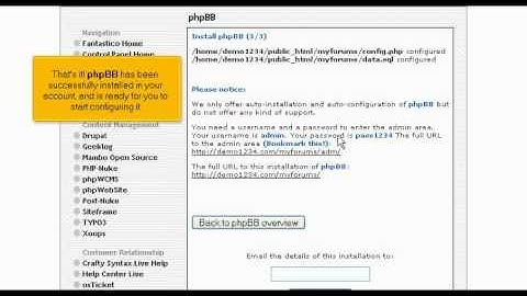 How to install phpBB from Fantastico