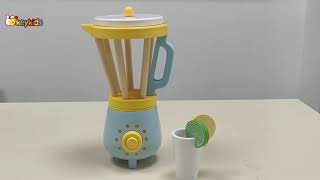 Make Delicious Juices with Okeykids Wooden Juicer Toy for Kids