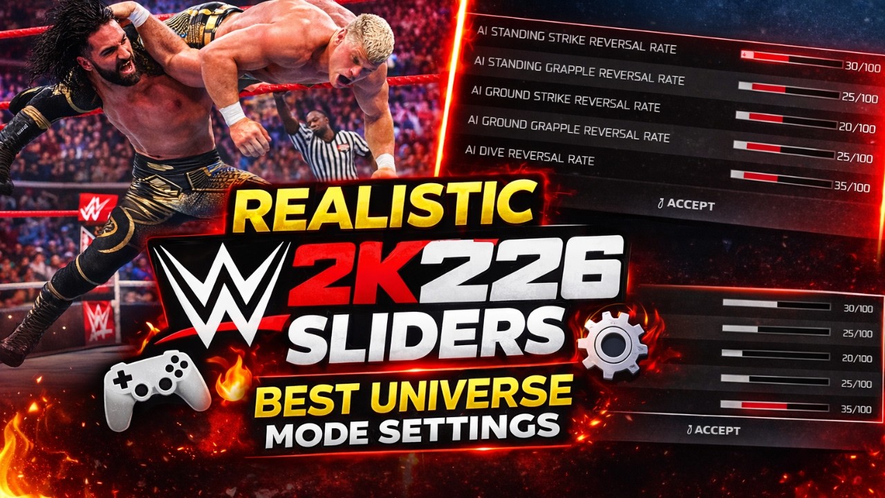Best WWE 2K26 Realistic Sliders – Make Matches Feel Like WWE TV! (Universe Mode Settings)