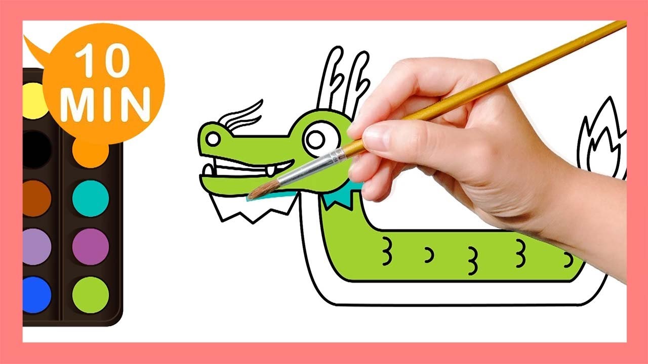 《龍舟 Dragon Boat》認識顏色Coloring for kids｜Painting｜Coloring｜Drawing｜Art｜【畫畫 ...