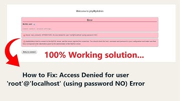 How to fix Access Denied for User 
