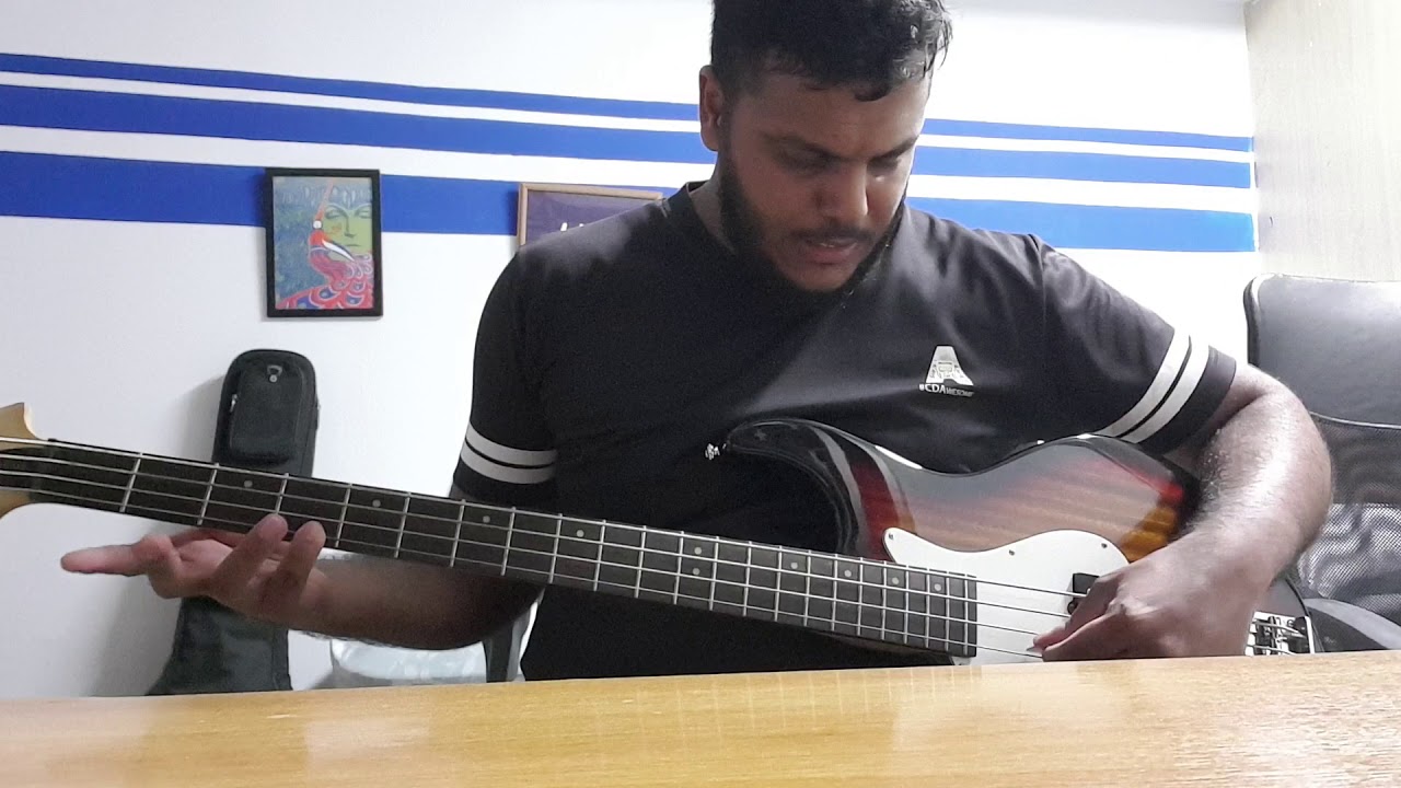 Learning how to play bass guitar left handed YouTube