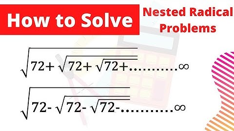 How to solve Infinite Radicals? | Never Ending Square Root | Square Root Infinite Series Question