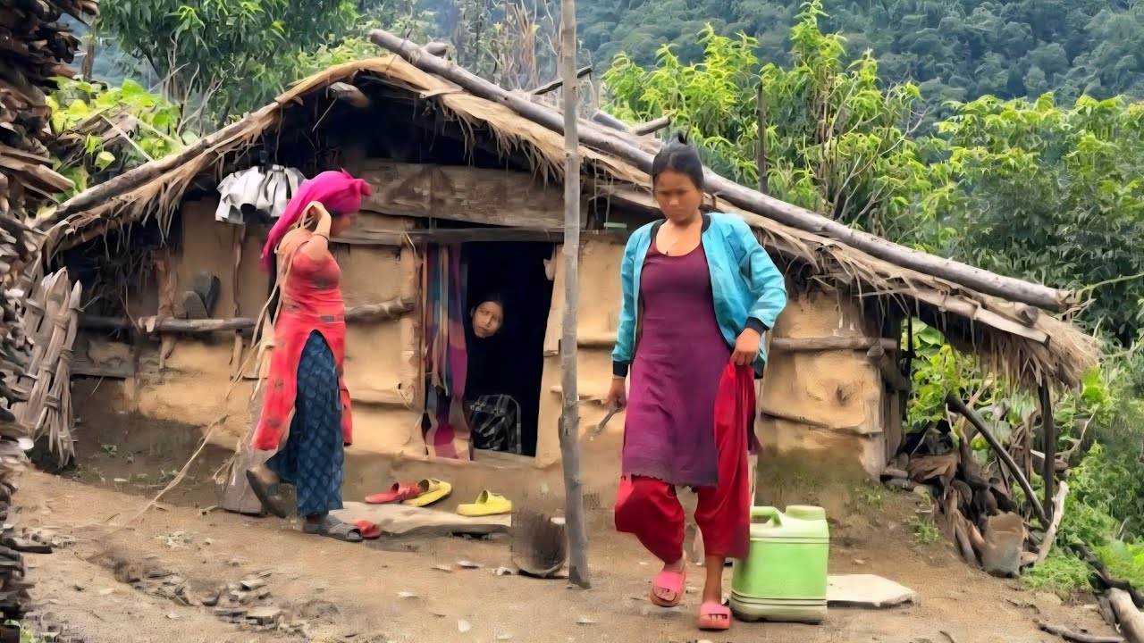 Real Nepali Mountain Village Life During the Rain | Most  peaceful And Relaxing Village Life |