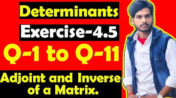 Class 12th, Ex-4.5, Determinants(Adjoint and Inverse of a Matrix) NCERT Maths Chapter-4 Solutions |
