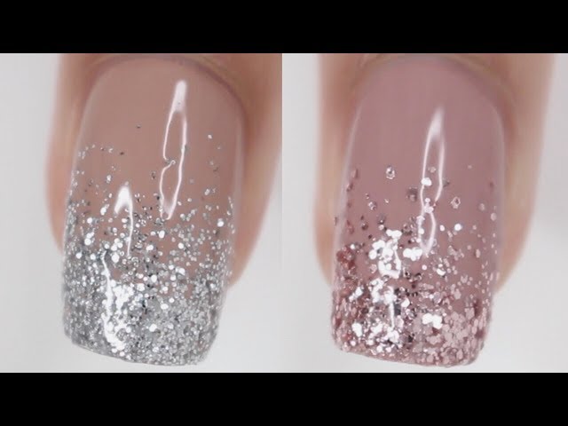 DIY Nail Art: Sponged Glitter Tips - hungrygirlporvida.com