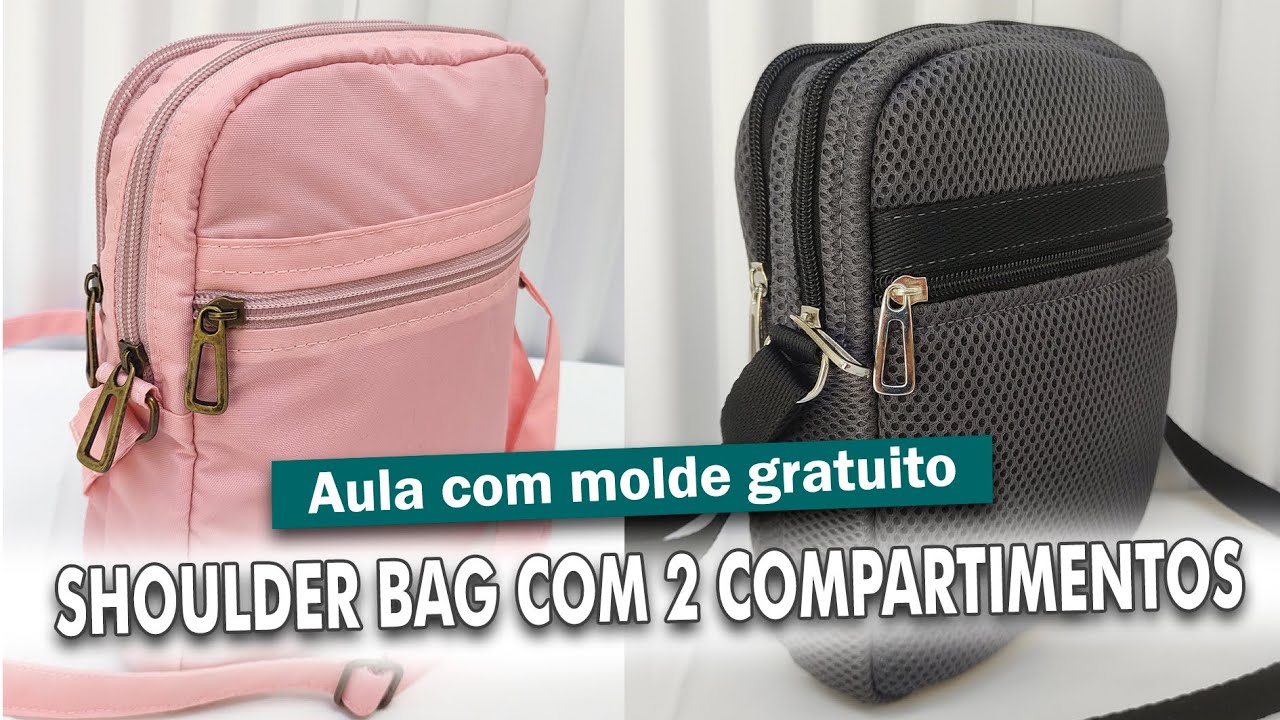 PASSO A PASSO - Peça Fácil e vende muito! Shoulder Bag com 2 compartimentos - MOLDE GRÁTIS