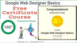 Google Web Designer Free Certificate Course | Google Free Online Courses #FREECOURSES I ️