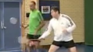 Badminton-Movement when your partner is receiving serve in level doubles