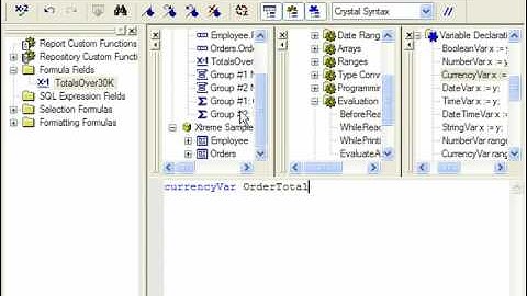 Crystal Reports Tutorial Declaring Variables Business Objects Training Lesson 14.2