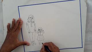 World Parents Day Drawing Easy Steps || World Parents Day Poster || beautiful handwriting  English