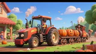 Tractor Pulls the Pumpkin Express Nursery Rhymes Kids Songs