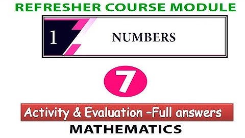 7th refresher course module Maths unit 1 numbers with answerkey | 7th std maths refresher course