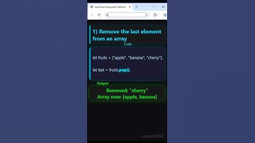 #28. JavaScript Array.pop() Property || Array.pop() method In JS #shorts