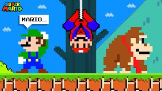 Super Mario Bros. but Mario Playing as SPIDERMAN in Mario Hide And Seek.. | Game Animation