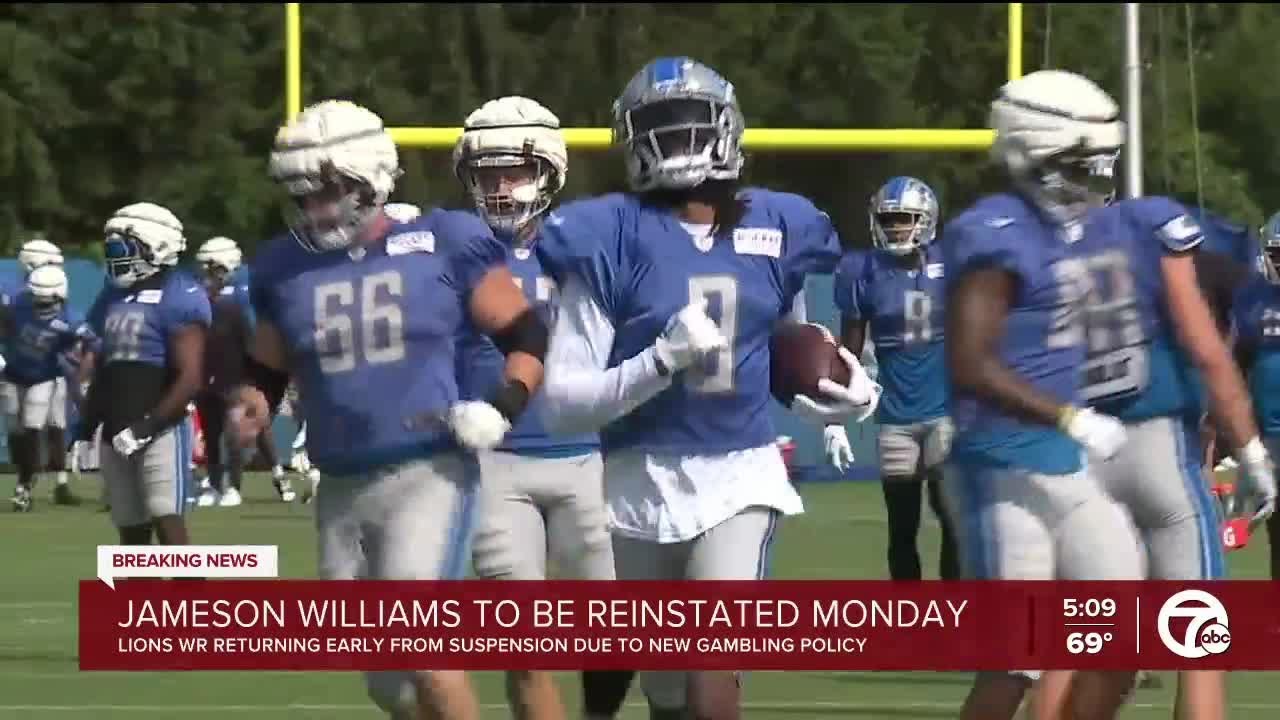 The NFL is reinstating Lions speedy WR Jameson Williams after