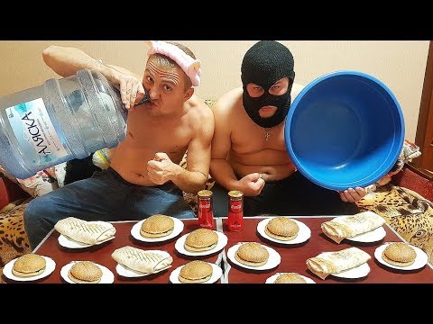 ШАУРМА БУРГЕР КОКА-КОЛА КТО БЫСТРЕЕ СЪЕСТ! КТО ПОСЛЕДНИЙ СЪЕЛ ВСЮ ЕДУ? СПОР НА 50000
